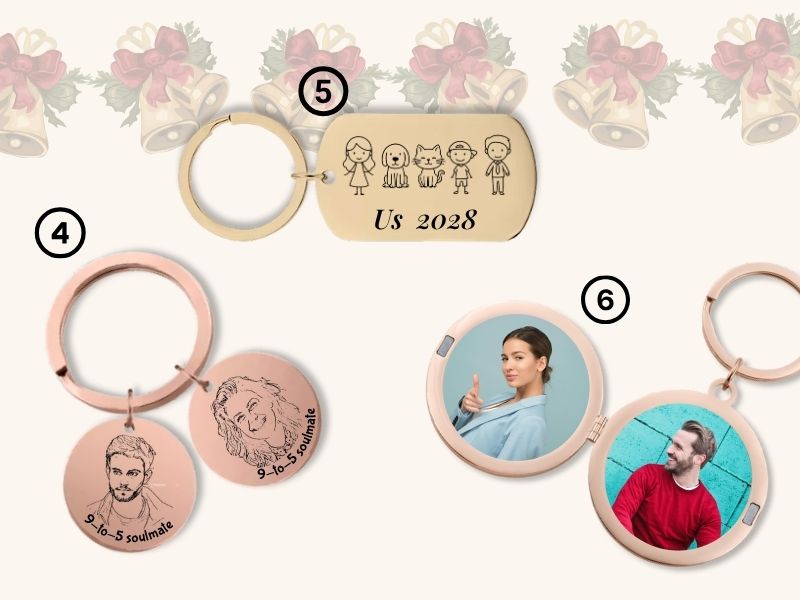 Personalisierte Schlüsselanhänger mit Gravur und Foto – süße Geschenkidee für Paare und Familien, einzigartig und liebevoll gestaltet.